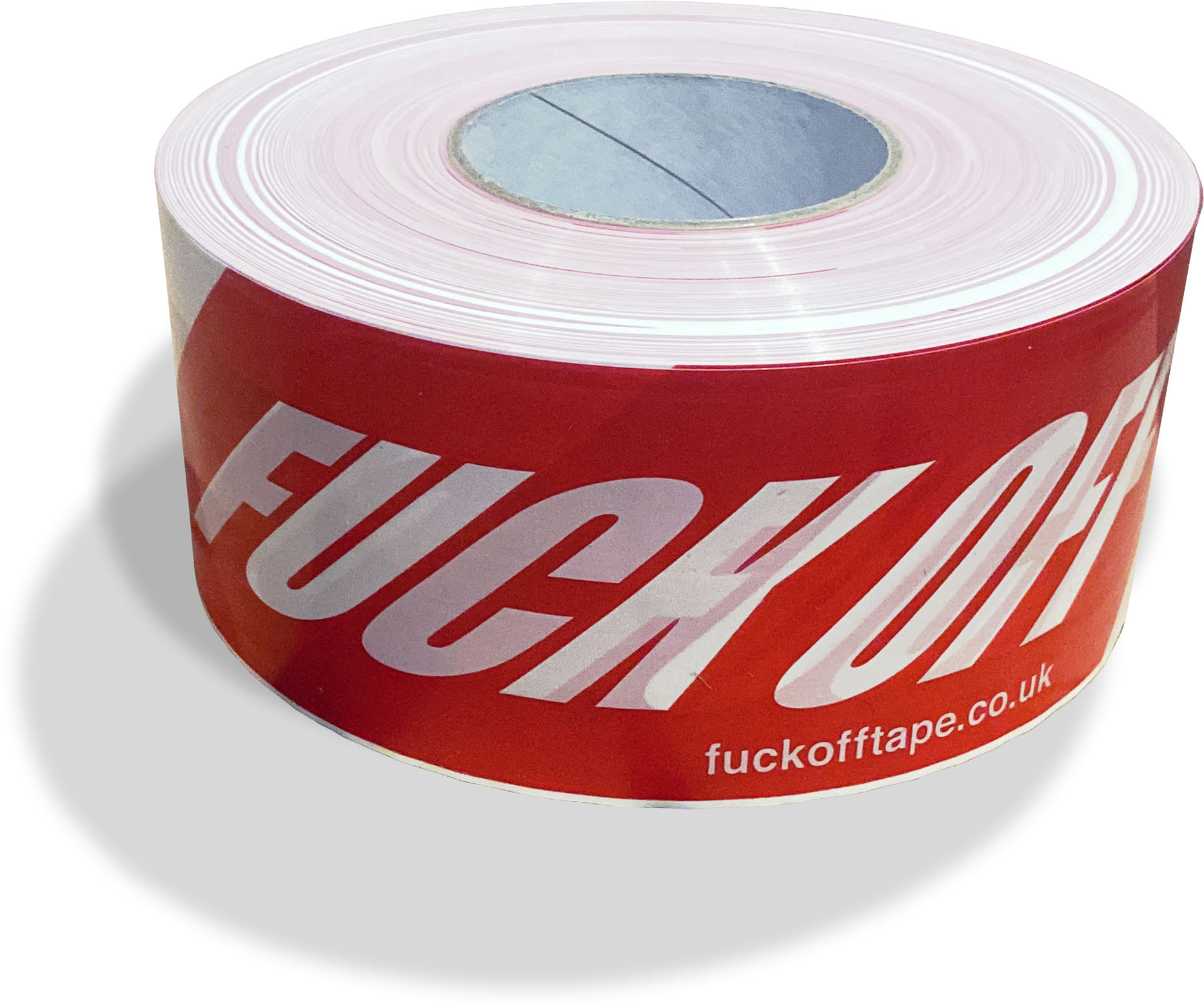 A roll of Fuck Off Barrier Tape